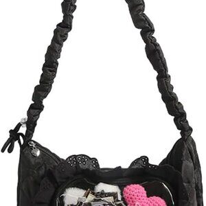 Ita Bag Love Shaped Lace Shoulder Bag Quilted Cute Crossbody Purse